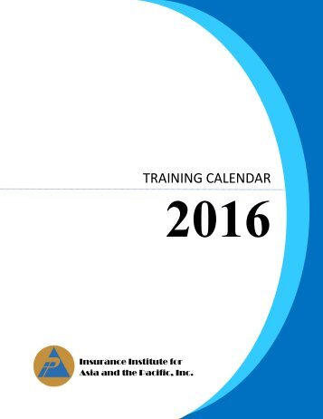 2016 IIAP Training Calendar