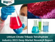 In Depth Research On Lithium Citrate Tribasic Tetrahydrate Industry - Trends, Size, Share, Demand & Forecasts