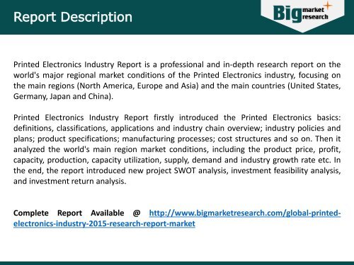 Printed Electronics Industry : Key Growth Factors, Trends,  Size, Demand and Opportunities 