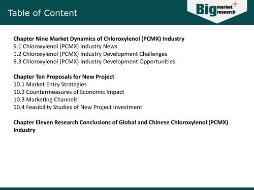 Chloroxylenol (PCMX) Industry,Global and Chinese - In Depth Market Overview 2015