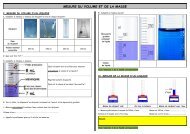 MESURE DU VOLUME ET DE LA MASSE