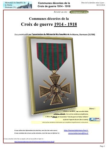 Croix de guerre 1914 - 1918