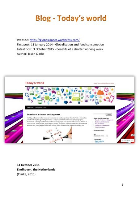 Today's world - blog report