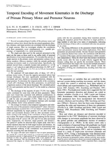 Fu 1995 Temporal  Encoding  of movemnt 