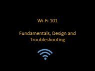 Wi-­‐Fi 101 Fundamentals Design and Troubleshoo9ng