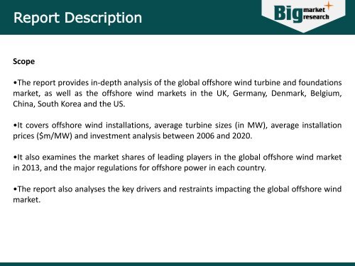 Offshore Wind Turbines and Foundations Market : Key Growth Factors, Trends,  Size, Demand and Opportunities 2020