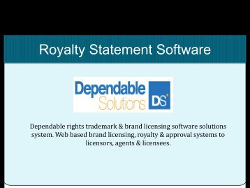 Royalty Statement Software