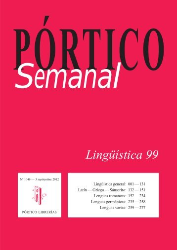 Portico Semanal 1046 Linguistica 99 - Pórtico librerías