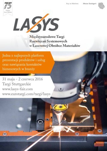 Targi Rozwiązań Systemowych w Laserowej Obróbce Materiałów LASYS-2016