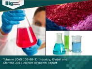 Global and Chinese Toluene (CAS 108-88-3) Industry Size and Growth Rate 2015