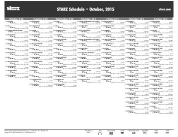 STARZ Schedule • October 2015