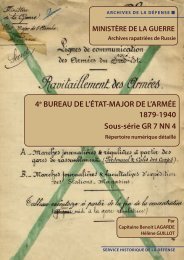 4 BUREAU DE L’ÉTAT-MAJOR DE L’ARMÉE 1879-1940 Sous-série GR 7 NN 4