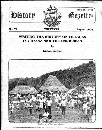 Writing The History Of Villages In Guyana And The Caribbean by Kimani Nehusi.