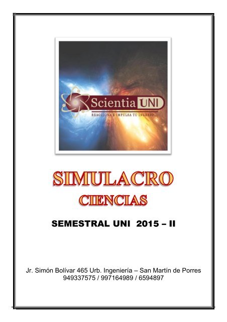 SIMULACRO 01  - CIENCIAS