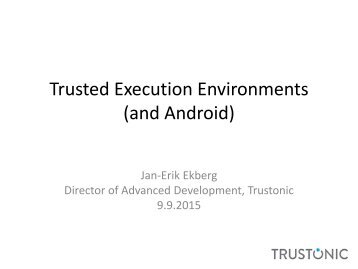 Trusted Execution Environments (and Android)