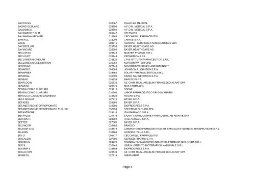 DENOMINAZIONE AIC TITOLARE ALLEGATO A Page 1 - Sefap