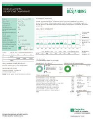 FONDS DESJARDINS OBLIGATIONS CANADIENNES