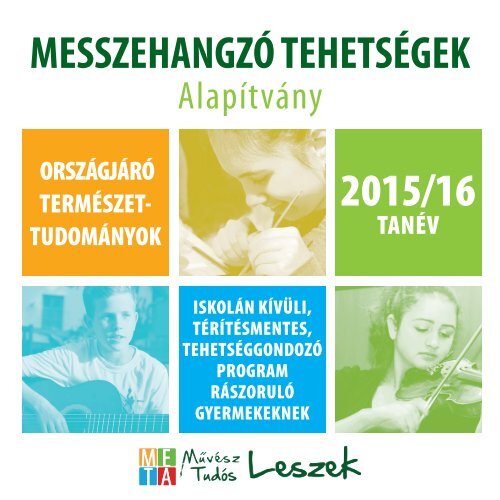 Országjáró Természettudományok évközi tehetséggondozó program 2015/16