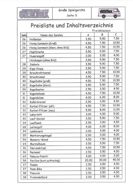 Großspiele Katalog zur Ansicht