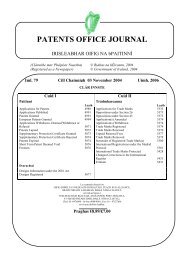 PATENTS OFFICE JOURNAL - Irish Patents Office