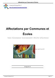 Affectations par Communes et Écoles