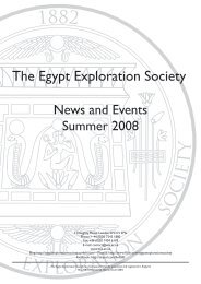 News & Events Summer 2008 - Egypt Exploration Society