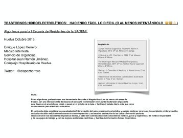 Resumen Presentación Trastornos Hidroelectrolíticos Escuela Residentes SADEMI 2015