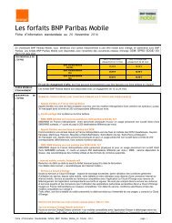 Les forfaits BNP Paribas Mobile