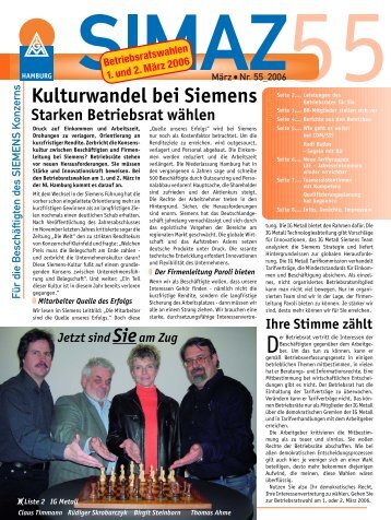 Kulturwandel bei Siemens - Siemens Dialog - IG Metall