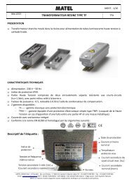 TRANSFORMATEUR RESINE TYPE TF Descriptif de l'étiquette