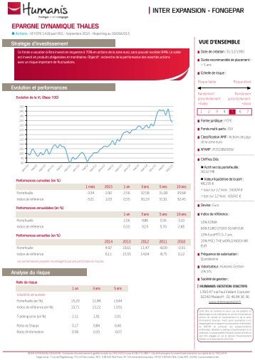 EPARGNE DYNAMIQUE THALES