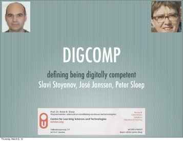 defining being digitally competent Slavi Stoyanov, José Janssen - JRC
