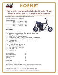 HORNET MINIBIKE PRODUCT LISTING 