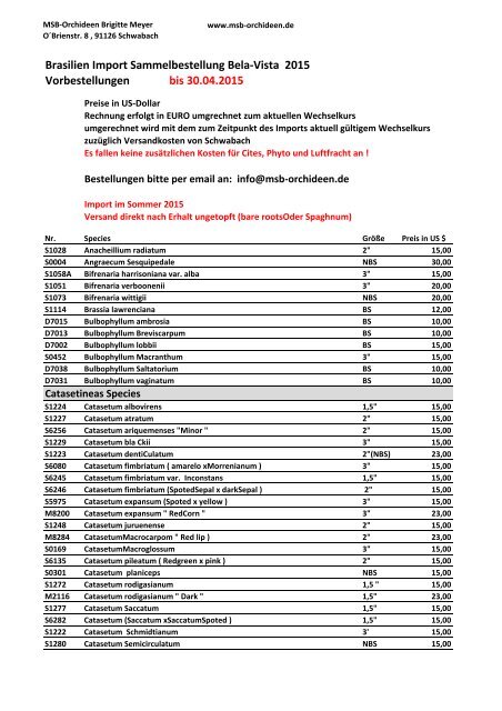 Bela-Vista pdf-Liste - MSB-Orchideen