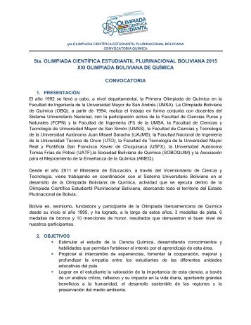 Química - Olimpiada Científica Estudiantil - Educabolivia