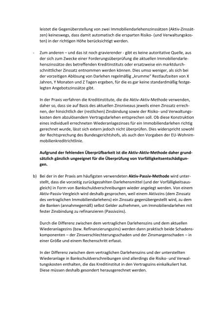 Anlage 1 - Zur Berechnungsmethode des Vorfälligkeitsausgleichs