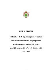 Relazione Sindaco Giampiero Modaffari - 2014/2015