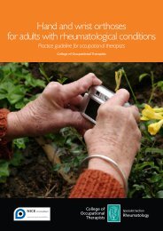 Hand and wrist orthoses for adults with rheumatological conditions