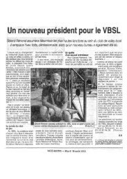 Revue de presse du VBSL - Nice-Matin 2003-2008