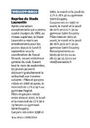 Revue de presse du VBSL - Nice Matin 2014-2015