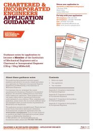 CHARTERED & INCORPORATED ENGINEERS APPLICATION GUIDANCE