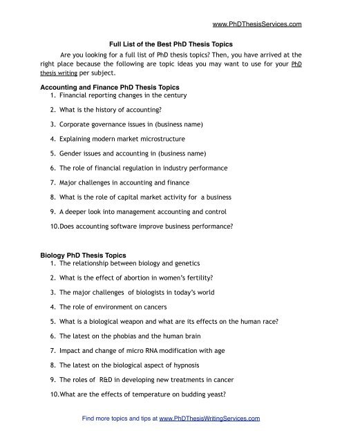 surgery thesis topics pdf