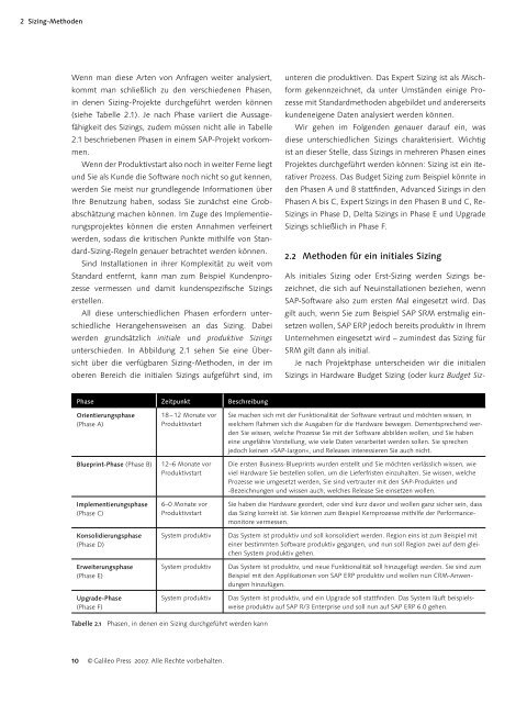 Sizing von SAP-Systemen - SAP-Hefte