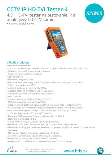 CCTV IP HD-TVI Tester-4 sk