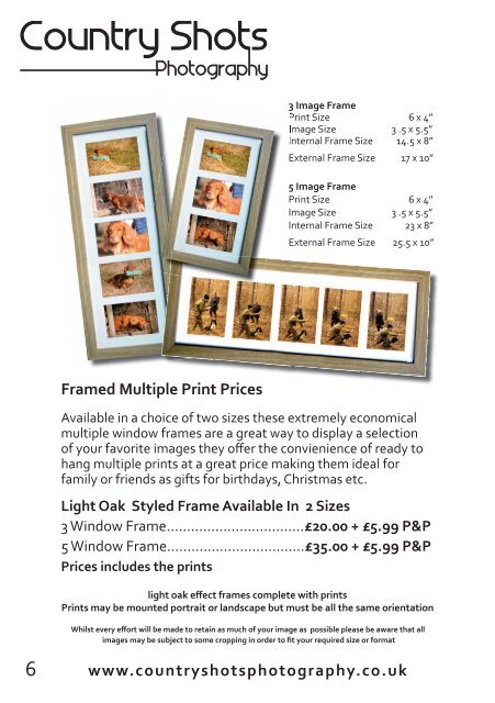 Countryshots Photography Price List Autumn 2015