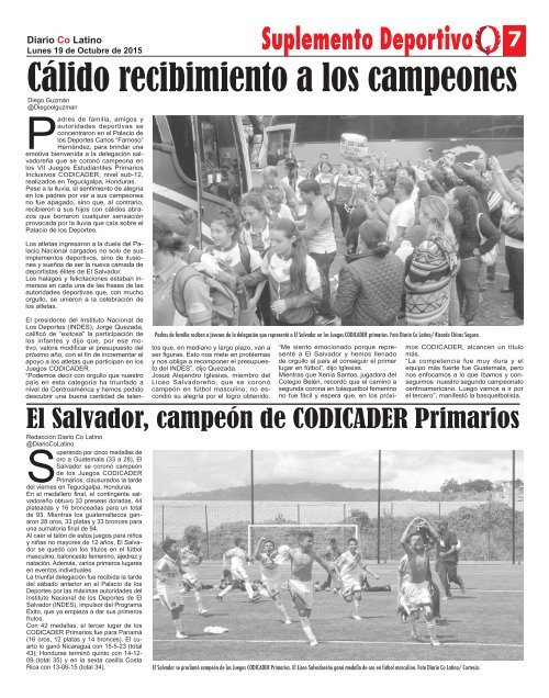 Suplemento Deportivo 19 de Octubre de 2015