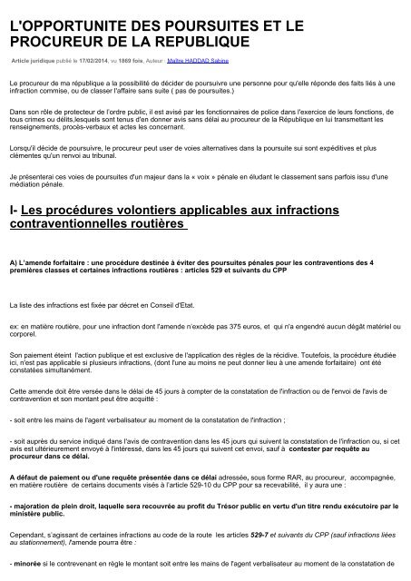 L Opportunite Des Poursuites Et Le Procureur De La Republique