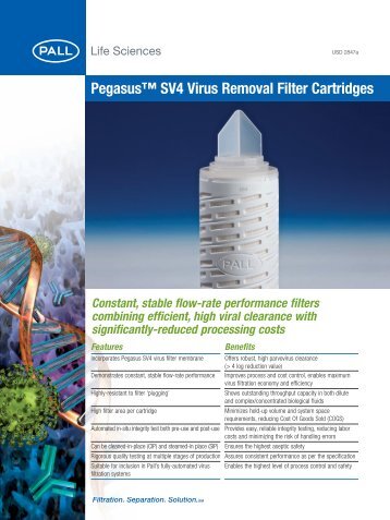 Pegasus SV4 Virus Removal Filter Cartridges