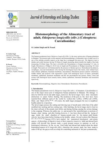 Histomorphology of the Alimentary tract of adult - Journal of ...