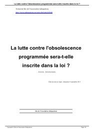 La lutte contre l'obsolescence programmée sera-t-elle inscrite dans la loi ?